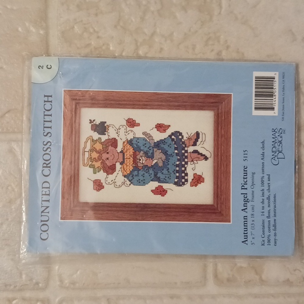 Candelaria Designs Cross Stitch Kit 2C Autumn Angel Craft Hobby Sewing Fall New